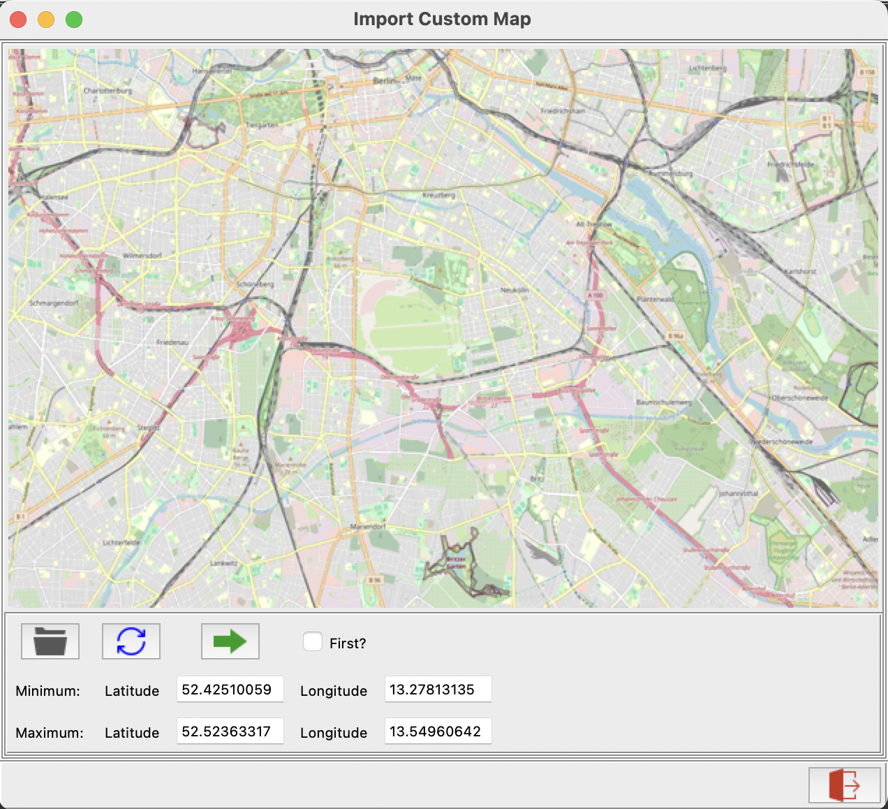 PyGPSClient Import Map Panel